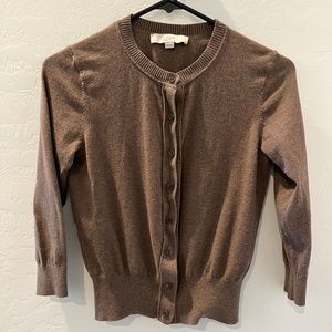 Ann Taylor LOFT brown cardigan size XS button up see notes